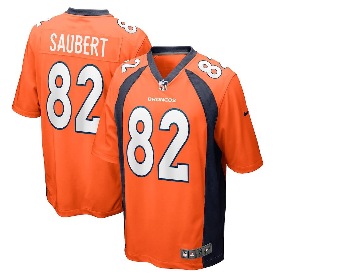 Men Denver Broncos #82 Eric Saubert Nike Orange Game NFL Jersey